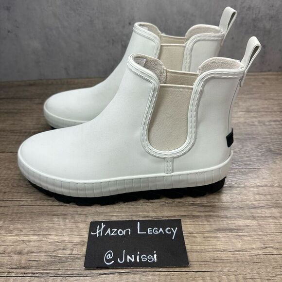 Sperry~Youth Girls~”Torrent Chelsea” White Matte Waterproof Rain Boots~Size 3.5/ - Picture 1 of 9